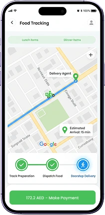 iChef mobile app showing order tracking page